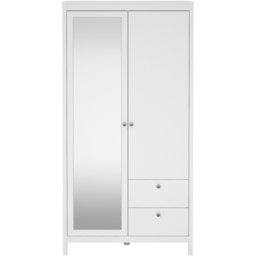 Florence Madrid 2 Door 2 Drawer White Mirrored Wardrobe - Size: 2 Door, 2 Drawer - Wilko - thumbnail 4