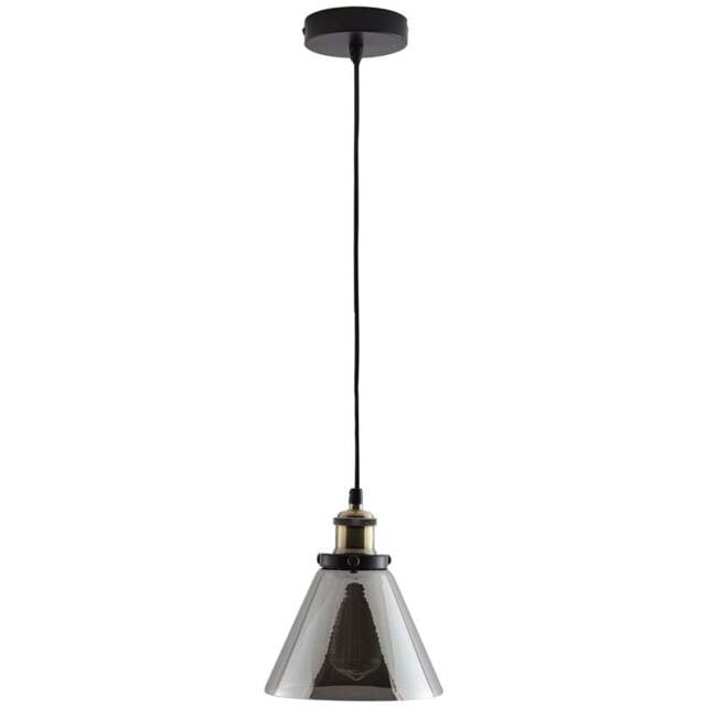 Kliving Lucy Smokey Glass Pendant Light - Size: 18 x 20 x 20cm - Grey - Wilko - image 1
