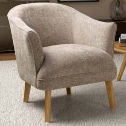wilko Mallory Flax Effect Natural Armchair - Size: Single - Shankar