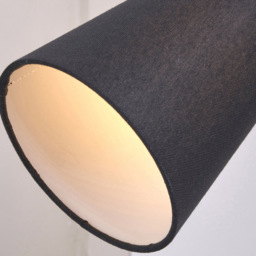 Pacific Lifestyle Juna Black Fabric Shade Black Metal and Natural Wood Wall Light - Size: 22 x 35 x 17cm - Wilko - thumbnail 5