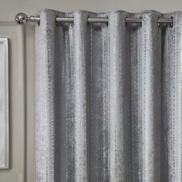 Divante Selina Silver Dotty Stripe Curtains 168 x 137cm - Size: W 168 x D 137cm - Wilko - thumbnail 4
