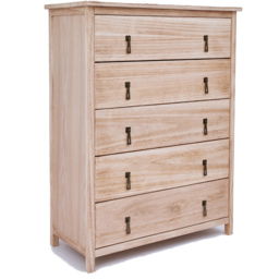 Portofino 5 Drawer Light Wood Chest of Drawers - Wilko - thumbnail 4