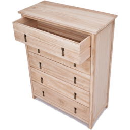 Portofino 5 Drawer Light Wood Chest of Drawers - Wilko - thumbnail 6