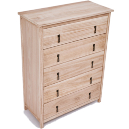 Portofino 5 Drawer Light Wood Chest of Drawers - Wilko - thumbnail 5