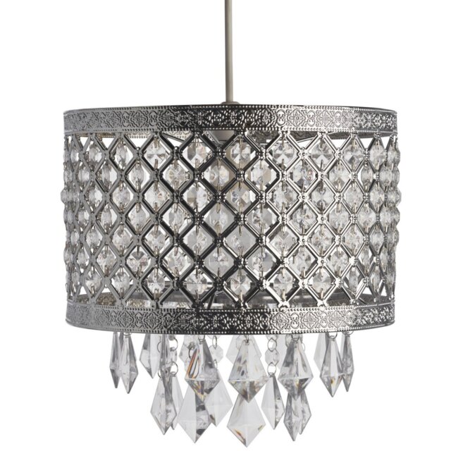 Silver Cross Droplet Pendant Light - Wilko - image 1