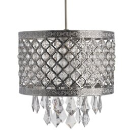 Silver Cross Droplet Pendant Light - Wilko