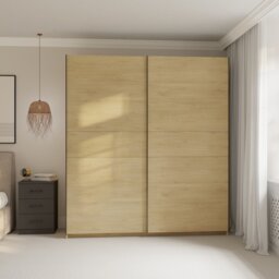 Andora Large Sliding Wardrobe Cremona Oak - Wilko - thumbnail 1