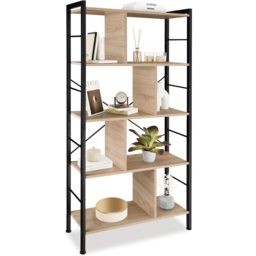 tectake Charleston 4 Shelf Oak Sonoma Standing Shelving Unit - Brown - Wilko - thumbnail 3