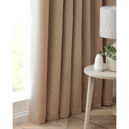 Alan Symonds Madison Latte Ring Top Curtain 168 x 183cm - Size: W 168 x D 183cm - Cream - Wilko - thumbnail 4