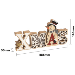 Xmas Haus Festive Light Up Wooden Christmas Decoration - Size: 28 x 14cm - Multi - Wilko - thumbnail 7