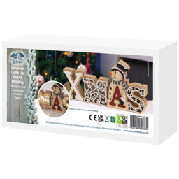 Xmas Haus Festive Light Up Wooden Christmas Decoration - Size: 28 x 14cm - Multi - Wilko - thumbnail 5