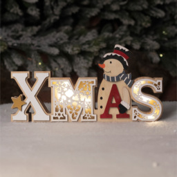 Xmas Haus Festive Light Up Wooden Christmas Decoration - Size: 28 x 14cm - Multi - Wilko - thumbnail 4