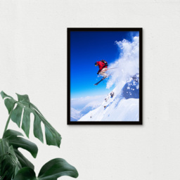 Wee Blue Coo Skier Ski Jumping Snow Sport Framed Wall Art Print 30 x 41cm - Size: 43.3 x 33.3 x 1.5cm - Wilko - thumbnail 4