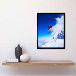 Wee Blue Coo Skier Ski Jumping Snow Sport Framed Wall Art Print 30 x 41cm - Size: 43.3 x 33.3 x 1.5cm - Wilko - thumbnail 3