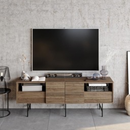 Decorotika Derin Walnut and Black TV Unit - Size: 64.7 x 180 x 37.1cm - Multi - Wilko - thumbnail 5