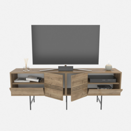 Decorotika Derin Walnut and Black TV Unit - Size: 64.7 x 180 x 37.1cm - Multi - Wilko - thumbnail 7