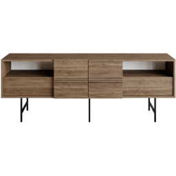 Decorotika Derin Walnut and Black TV Unit - Size: 64.7 x 180 x 37.1cm - Multi - Wilko - thumbnail 3