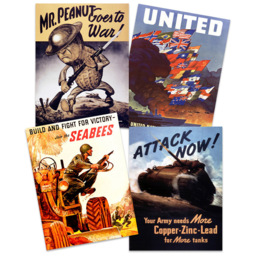 Artery8 US Military World War 2 Seabees Tank Mr Peanut Wall Art Print 30 x 41cm 4 Pack - Size: 40.5 x 30.5 x 0.3cm - Multi - Wilko - thumbnail 1