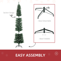 Everglow Snow Dipped Green Artificial Christmas Pencil Tree 7.5ft - Size: 8ft - Wilko - thumbnail 7