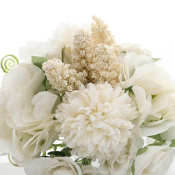 Living and Home White Artificial Mixed Flowers Bouquet 20cm - Size: 20 x 20 x 20cm - Wilko - thumbnail 5