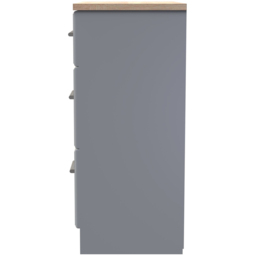 Crowndale Kent 3 Drawer Dusk Grey and Bardolino Oak Deep Chest of Drawers Ready Assembled - Dusk Grey & Bardolino Oak - Wilko - thumbnail 4