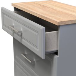 Crowndale Kent 3 Drawer Dusk Grey and Bardolino Oak Deep Chest of Drawers Ready Assembled - Dusk Grey & Bardolino Oak - Wilko - thumbnail 7