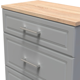 Crowndale Kent 3 Drawer Dusk Grey and Bardolino Oak Deep Chest of Drawers Ready Assembled - Dusk Grey & Bardolino Oak - Wilko - thumbnail 6