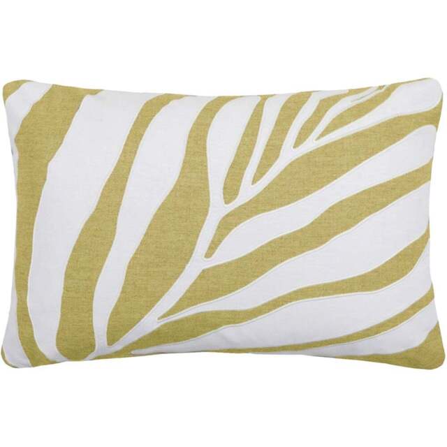 Voyage Maison Bamboo Mustard Embroidered Feather Rich Cushion 40 x 60cm - Size: 60 x 40cm - Yellow - Wilko - image 1