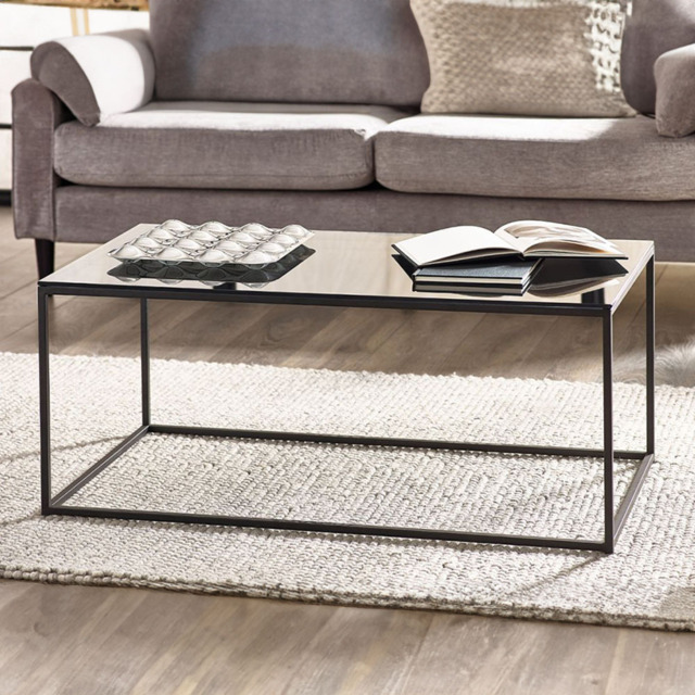 Julian Bowen Chicago Smoked Glass Coffee Table - Size: 60 x 110 x 45cm - Black - Wilko - image 1