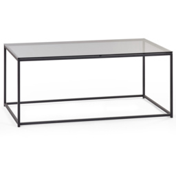 Julian Bowen Chicago Smoked Glass Coffee Table - Size: 60 x 110 x 45cm - Black - Wilko - thumbnail 3