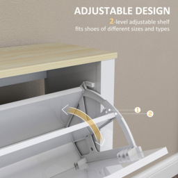 Portland 4 Flip Down Drawer White Shoe Cabinet - Size: 80 x 105 x 26cm - Wilko - thumbnail 7