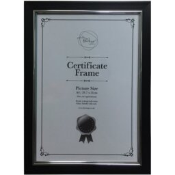 A4 Black Certificate Photo Frame - The Port. Co Gallery - Wilko