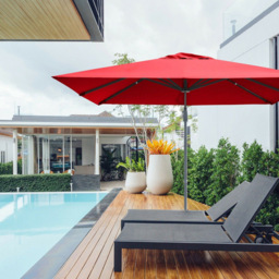 Costway Red Crank Handle Patio Cantilever Umbrella Parasol 3m - Wilko - thumbnail 4