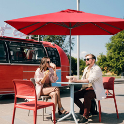 Costway Red Crank Handle Patio Cantilever Umbrella Parasol 3m - Wilko - thumbnail 6
