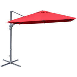 Costway Red Crank Handle Patio Cantilever Umbrella Parasol 3m - Wilko - thumbnail 1