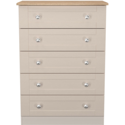 Crowndale Sussex 5 Drawer Kashmir Ash and Bardolino Oak Chest of Drawers Ready Assembled - Kashmir Ash & Bardolino Oak - Wilko - thumbnail 3