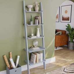 Vida Designs York 5 Shelf Grey Ladder Bookcase - Wilko - thumbnail 1