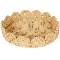 Scalloped Edge Seagrass Tray - Brown - Size: 35 x 7 x 35 cm - Wilko - thumbnail 1