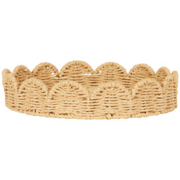 Scalloped Edge Seagrass Tray - Brown - Size: 35 x 7 x 35 cm - Wilko - thumbnail 3