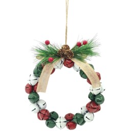 Hanging Bell Wreath Multicolour - Santa's Chalet - Wilko