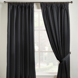 Alan Symonds Madison Black Taped Top Curtains 117 x 229cm - Size: W 117 x D 229cm - Wilko - thumbnail 3
