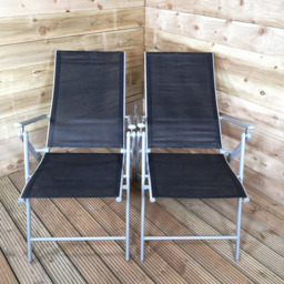 Samuel Alexander Black and Grey Multi-Position Reclining Folding Chair Set of 2 - Size: 1 Seater - Wilko - thumbnail 6