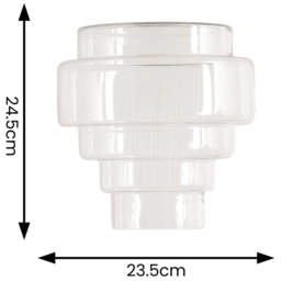 ValueLights Lane 5 Tier Clear Glass Easy Fit Shade - Size: 24.5 x 23.5 x 23.5cm - White - Wilko - thumbnail 6