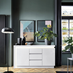 Lyon 2 Door 3 Drawer White High Gloss LED Sideboard - Size: 42 x 157.7 x 89.1cm - Multi - Furniture to Go - Wilko - thumbnail 5