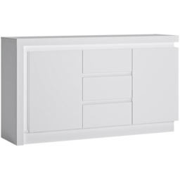 Lyon 2 Door 3 Drawer White High Gloss LED Sideboard - Size: 42 x 157.7 x 89.1cm - Multi - Furniture to Go - Wilko - thumbnail 3