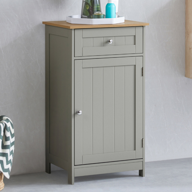 Bath Vida Priano Single Door Single Drawer Floor Cabinet - Size: 77 x 43 x 34cm - Wilko - image 1