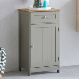 Bath Vida Priano Single Door Single Drawer Floor Cabinet - Size: 77 x 43 x 34cm - Wilko - thumbnail 1