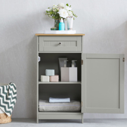 Bath Vida Priano Single Door Single Drawer Floor Cabinet - Size: 77 x 43 x 34cm - Wilko - thumbnail 5