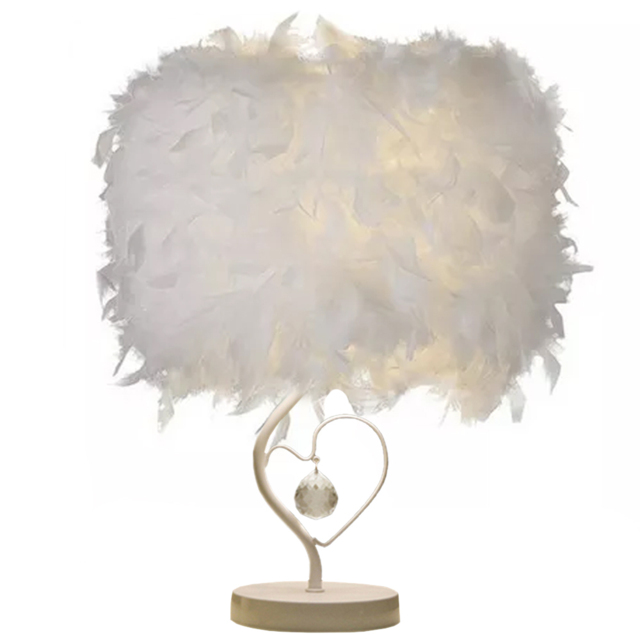 Living and Home Feather White Table Lamp - Size: 37x25x25cm - Wilko - image 1