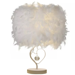 Living and Home Feather White Table Lamp - Size: 37x25x25cm - Wilko